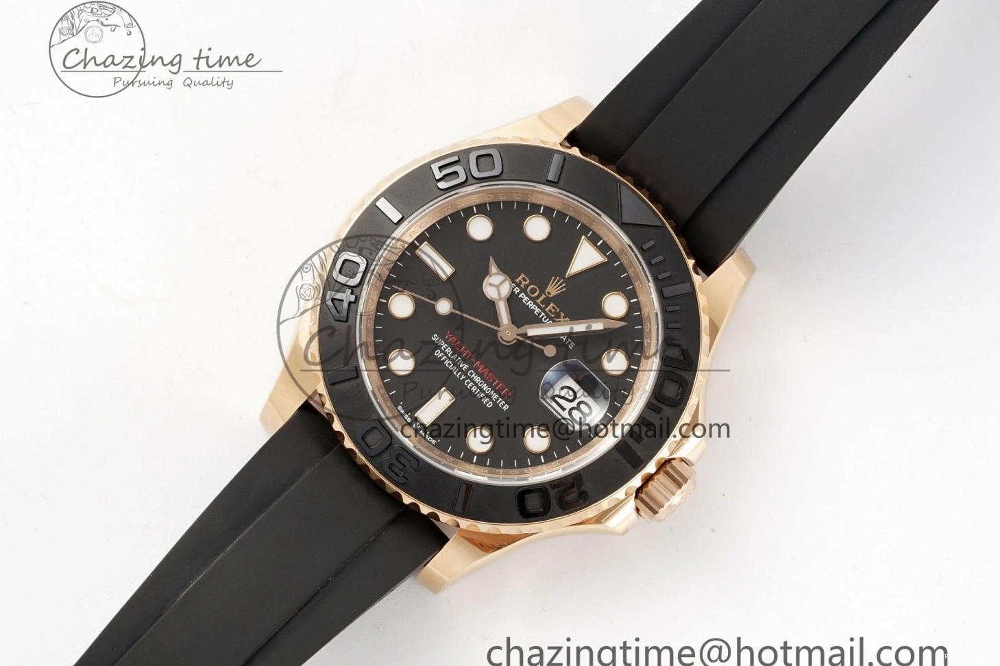 0124 Stretchable Yacht-Master 126655 C+F 1:1 Best Edition Black Ceramic Bezel on Oysterflex Rubber Strap VR 1955